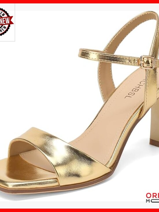 Strappy Heeled Sandals Block Heel Ankle Strap Dress Heels Wedding Party main image 3